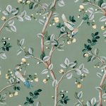Обои Coordonne - Birds Prosperity Jade B00118 (коллекция Forbidden City)