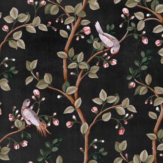 Обои Coordonne - Birds Prosperity Onyx B00121 (коллекция Forbidden City)
