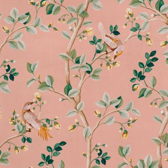 Обои Coordonne - Birds Prosperity Rose B00124 (коллекция Forbidden City)
