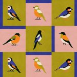 Обои Coordonne - Like a Bird Cobalt C00134 (коллекция Coco Davez Colortherapills)
