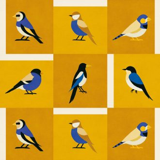 Обои Coordonne - Like a Bird Golden C00135 (коллекция Coco Davez Colortherapills)