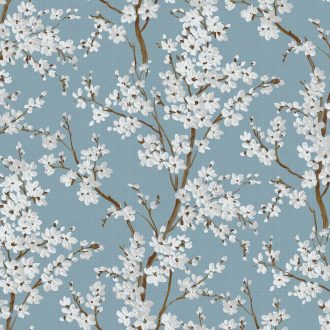Обои Coordonne - Cherry Blossom Turquoise B00129 (коллекция Forbidden City)