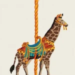 Обои Pierre Frey - La girafe du carrousel - Multicolore FP247001 (коллекция Carrousel)