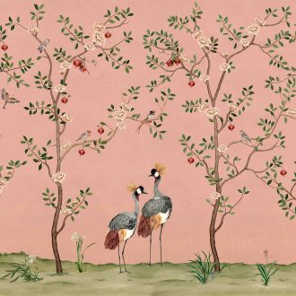 Обои Coordonne - Crowned Crane Rose B00163 (коллекция Forbidden City)