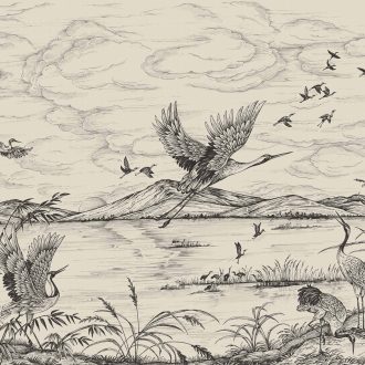 Обои Coordonne - Heron's Poetry Nacre B00156 (коллекция Forbidden City)