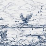 Обои Coordonne - Heron's Poetry Sapphire B00155 (коллекция Forbidden City)