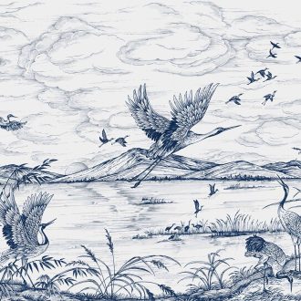 Обои Coordonne - Heron's Poetry Sapphire B00155 (коллекция Forbidden City)