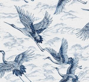 Обои Coordonne - Imperial Ibis Sapphire B00136 (коллекция Forbidden City)