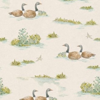 Обои Coordonne - Mallard-Duck Mint YSP0534 (коллекция 
Cotswolds, Ybarra & Serret for Coordonne)