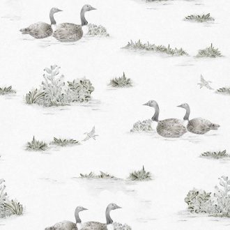 Обои Coordonne - Mallard-Duck Silver YSP0538 (коллекция 
Cotswolds, Ybarra & Serret for Coordonne)
