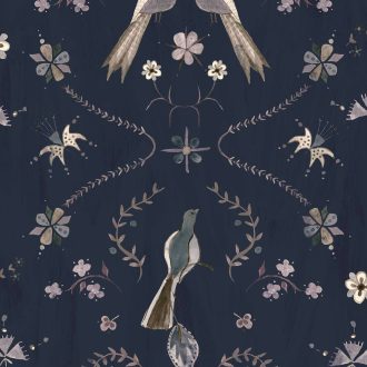 Обои Coordonne - Metaphoric birds Blue A00929 (коллекция Central Saint Martins – Rest Time)