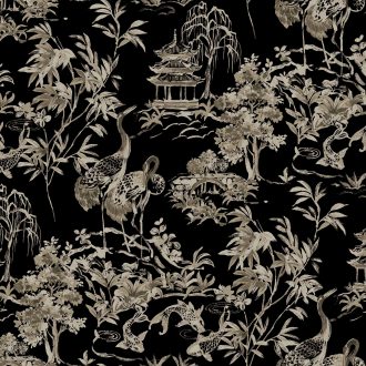 Обои Coordonne - Ming Pagoda Onyx B00142 (коллекция Forbidden City)