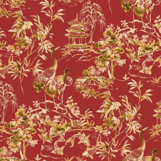 Обои Coordonne - Ming Pagoda Ruby B00143 (коллекция Forbidden City)