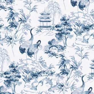 Обои Coordonne - Ming Pagoda Sapphire B00140 (коллекция Forbidden City)