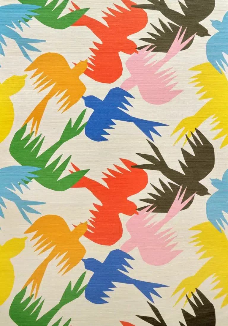 Обои Pierre Frey — Birds traffic — Multicolore FP207001 (коллекция La Couleur De Nos Reves)