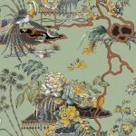 Обои Coordonne - Sacred Pheasants Jade B00115 (коллекция Forbidden City)
