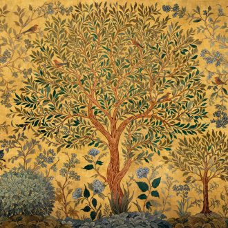 Обои Coordonne - Varanasi Tree Mustard D00155 (коллекция Damaskus)