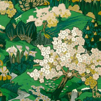 Обои Coordonne - Yu Garden Emerald B00148 (коллекция Forbidden City)