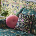 Ткань — Clarke and Clarke — EMERALD FOREST WEAVE — BLUSH JACQUARD — F1581/01