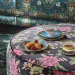 Ткань — Clarke and Clarke — PINK LOTUS VELVET — NOIR VELVET — F1588/02