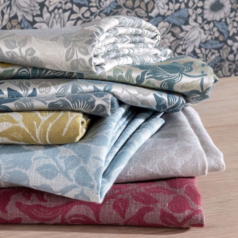 Ткань — Clarke and Clarke — MALLOW JACQUARD — MINERAL/CHARTREUSE — F1743/03