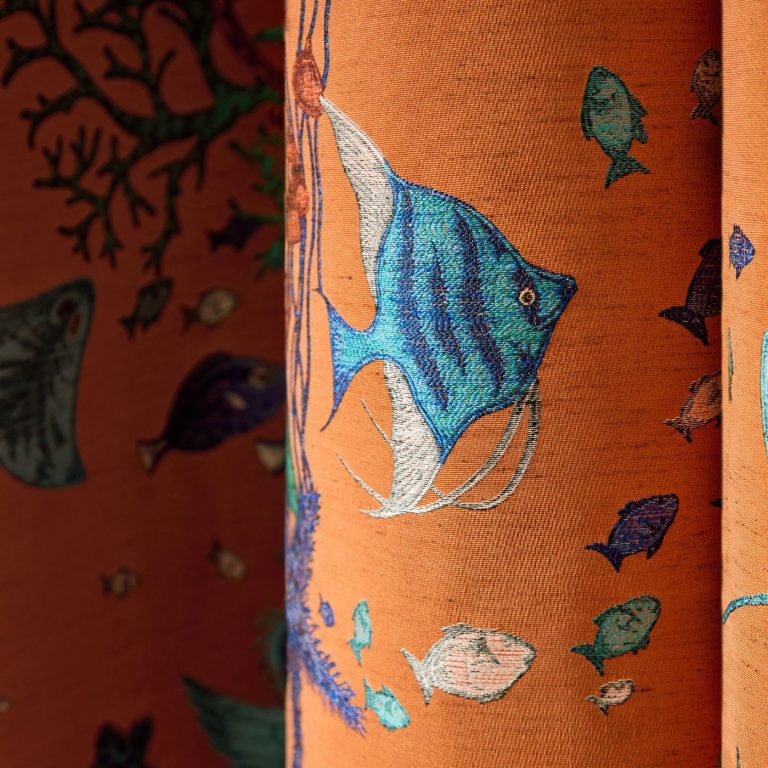 Ткань — Clarke and Clarke — SEAFOREST JACQUARD — PEACH — F1761/02