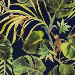 Обои — Clarke and Clarke — MONKEY BUSINESS — INDIGO — W0083/03
