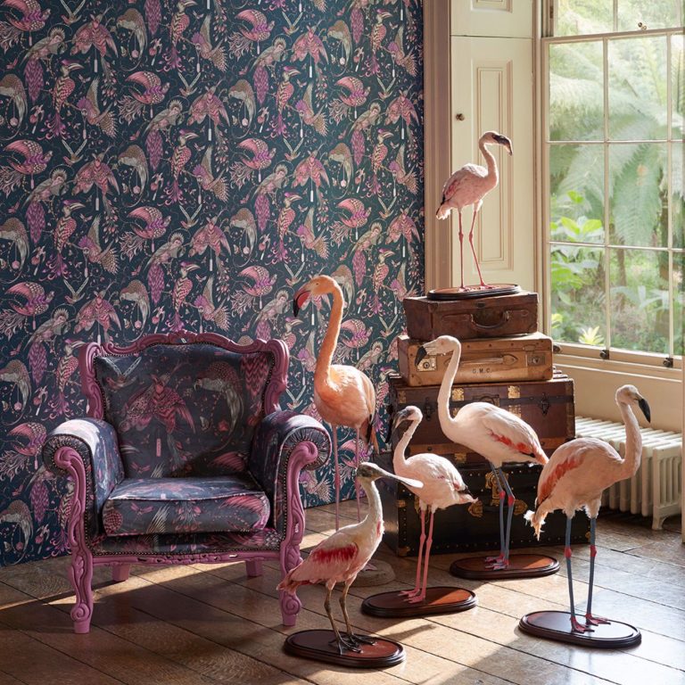 Обои — Clarke and Clarke — AUDUBON — PINK — W0099/04