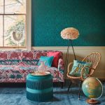 Обои — Clarke and Clarke — FELIS — TEAL/ROSE GOLD — W0115/11