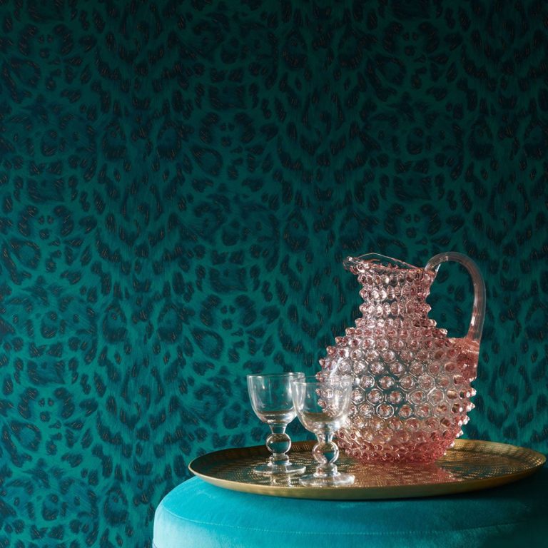 Обои — Clarke and Clarke — FELIS — TEAL/ROSE GOLD — W0115/11
