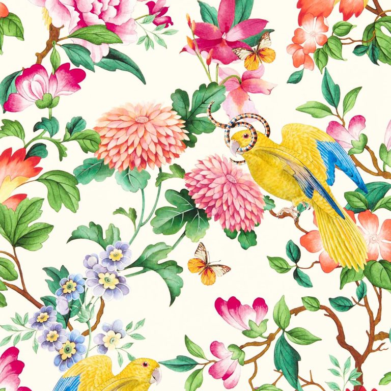 Обои - Clarke and Clarke - GOLDEN PARROT - IVORY - W0130/02