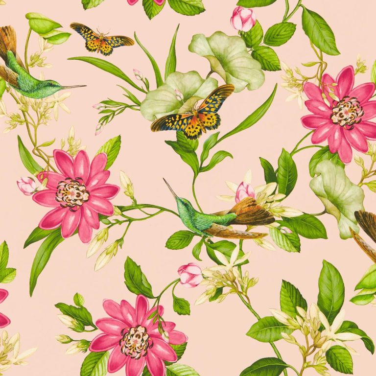 Обои - Clarke and Clarke - PINK LOTUS - BLUSH - W0132/01