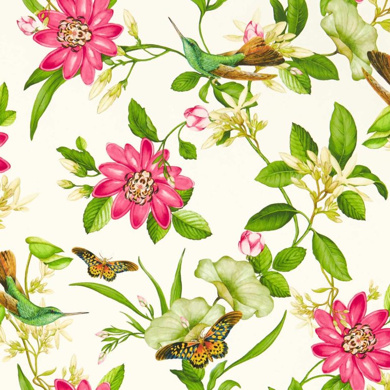 Обои - Clarke and Clarke - PINK LOTUS - IVORY - W0132/02