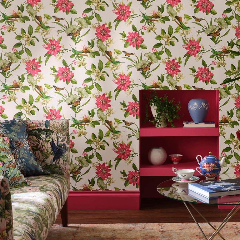 Обои — Clarke and Clarke — PINK LOTUS — NOIR — W0132/03