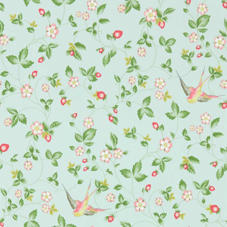 Обои - Clarke and Clarke - WILD STRAWBERRY - DOVE - W0135/02