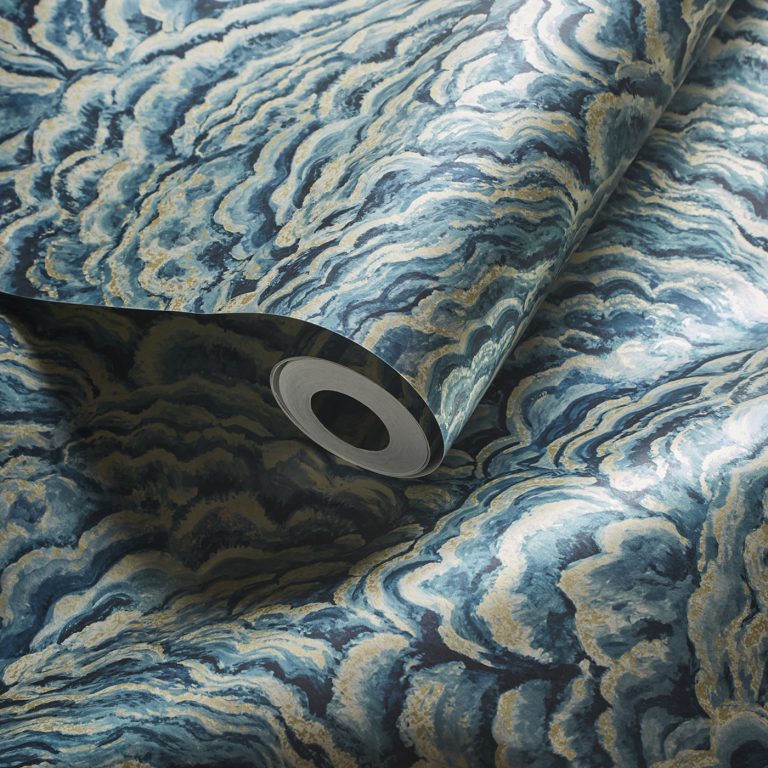 Обои — Clarke and Clarke — LUMINO — KINGFISHER/GILVER — W0142/03