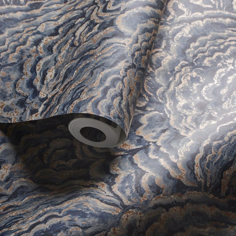 Обои — Clarke and Clarke — LUMINO — MIDNIGHT/COPPER — W0142/04