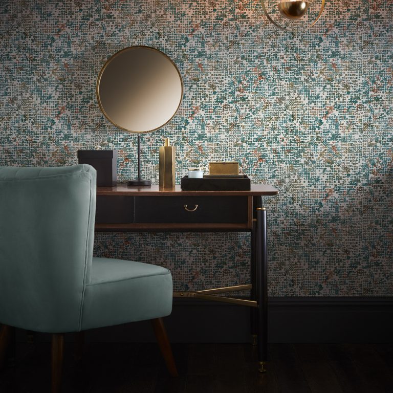 Обои — Clarke and Clarke — SCINTILLA — TEAL/SPICE — W0154/04