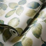 Обои — Clarke and Clarke — NORTHIA — OLIVE/PEACOCK — W0159/03