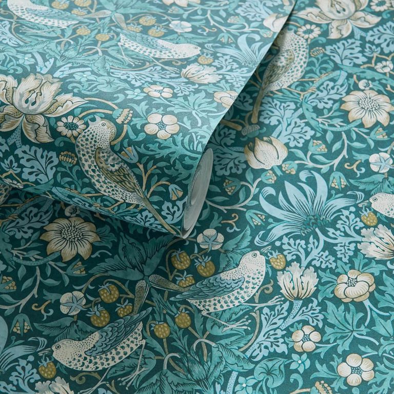 Обои — Clarke and Clarke — STRAWBERRY THIEF — TEAL — W0171/06