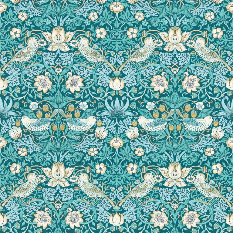 Обои - Clarke and Clarke - STRAWBERRY THIEF - TEAL - W0171/06