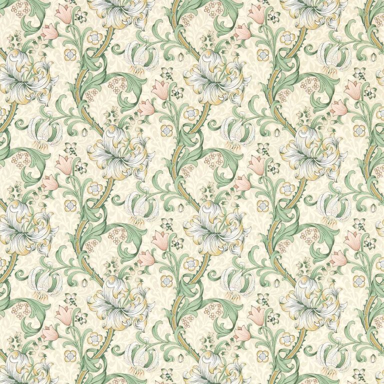 Обои - Clarke and Clarke - GOLDEN LILY - LINEN/BLUSH - W0174/01