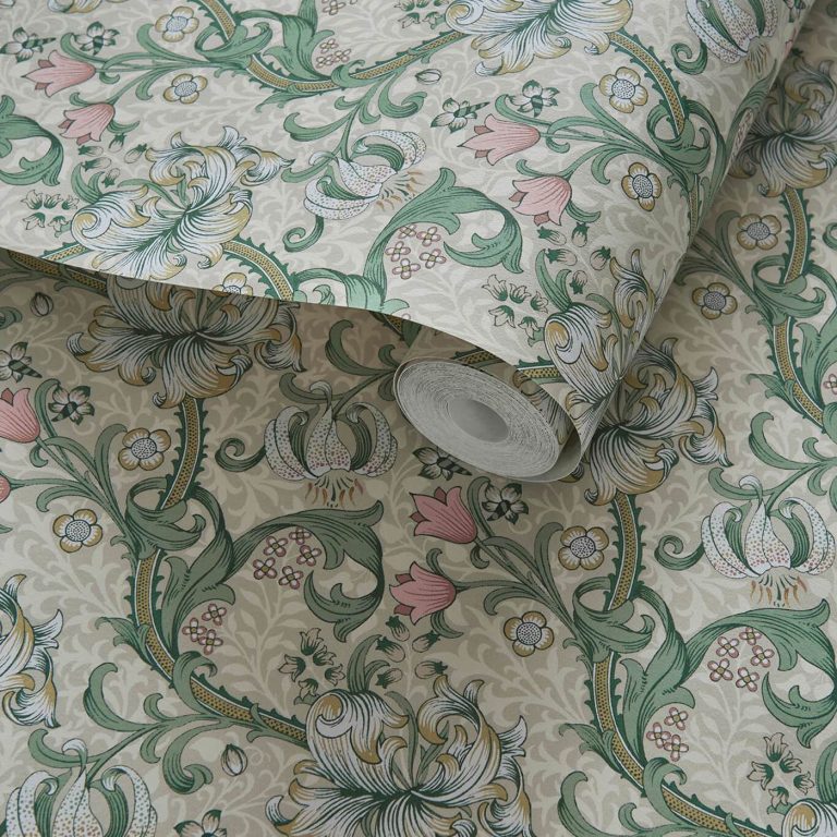 Обои — Clarke and Clarke — GOLDEN LILY — LINEN/BLUSH — W0174/01