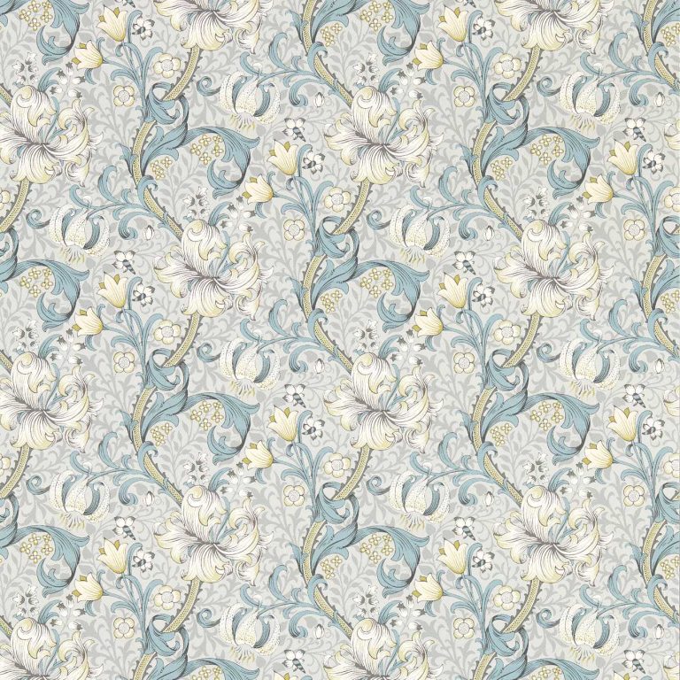 Обои - Clarke and Clarke - GOLDEN LILY - SLATE/DOVE - W0174/02