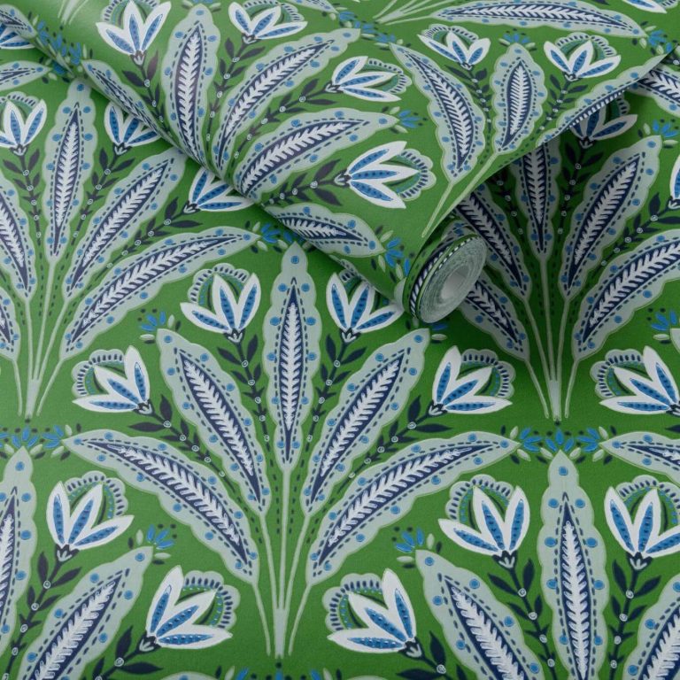Обои — Clarke and Clarke — ATTINGHAM — COBALT/GREEN — W0193/01