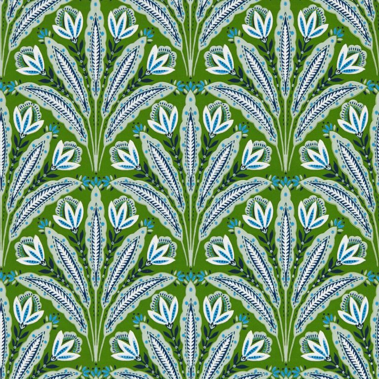 Обои - Clarke and Clarke - ATTINGHAM - COBALT/GREEN - W0193/01