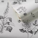 Обои — Clarke and Clarke — ROSERAIE — CHARCOAL — W0197/02