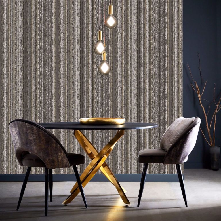 Обои — Clarke and Clarke — STRIATUS — CHARCOAL/GILVER — W0211/01