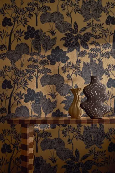 Обои Casamance — Inara Noir / Dore 76900508 (Коллекция Tressora)
