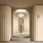 Обои Casamance — Beausoleil Miel Blanc Petale 78060508 (Коллекция Rayures)